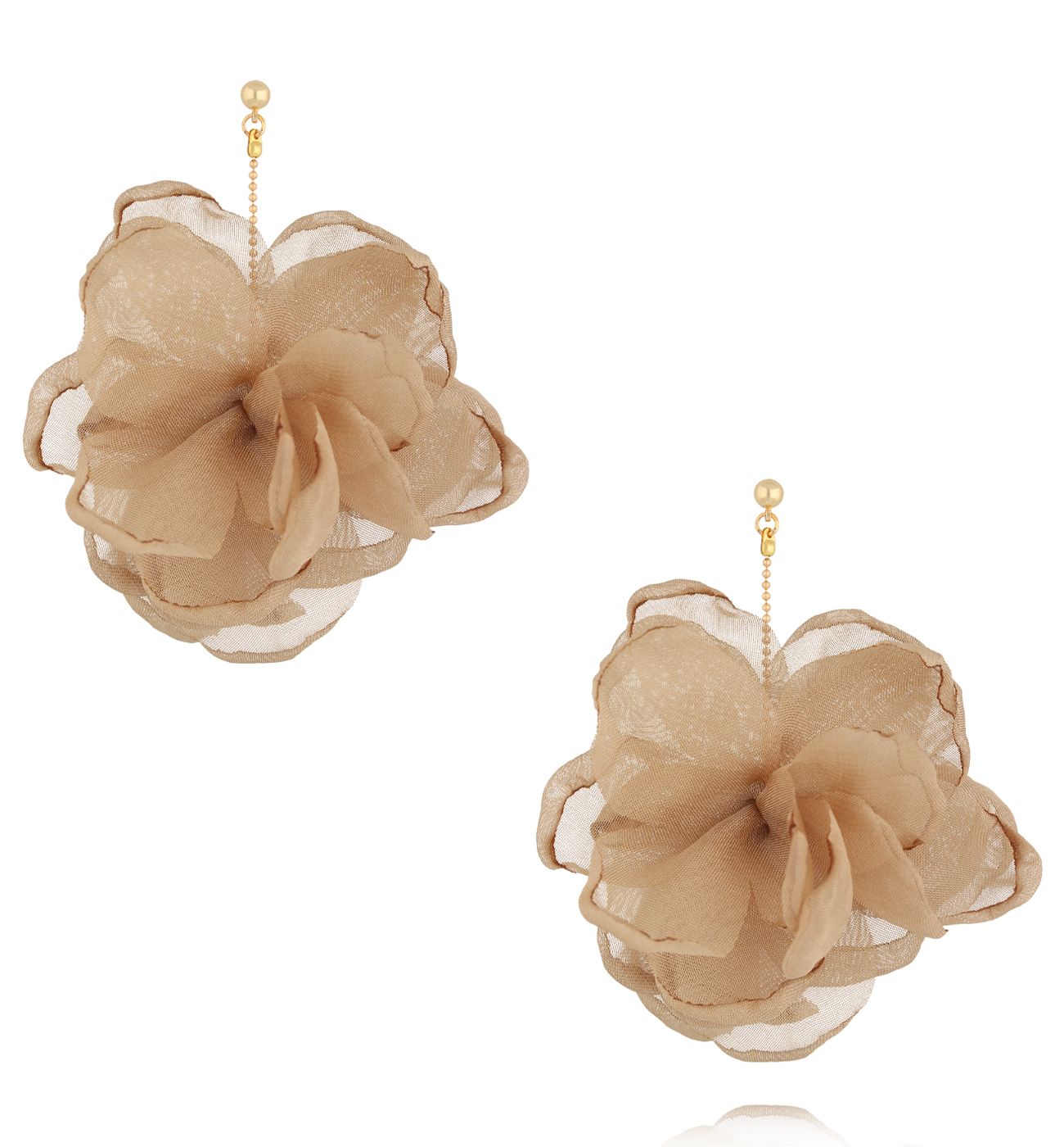 Kolczyki beżowe z tkaniną KBL1954