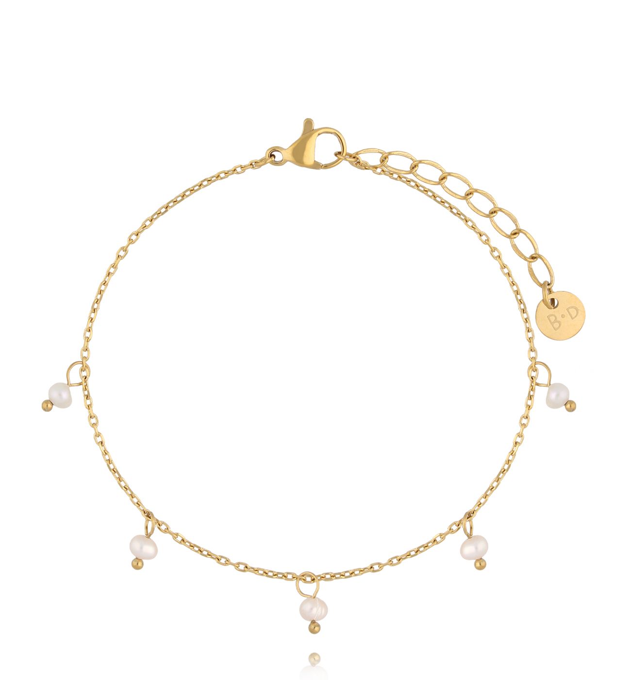 Bransoletka złota z perełkami delikatna BSY0404