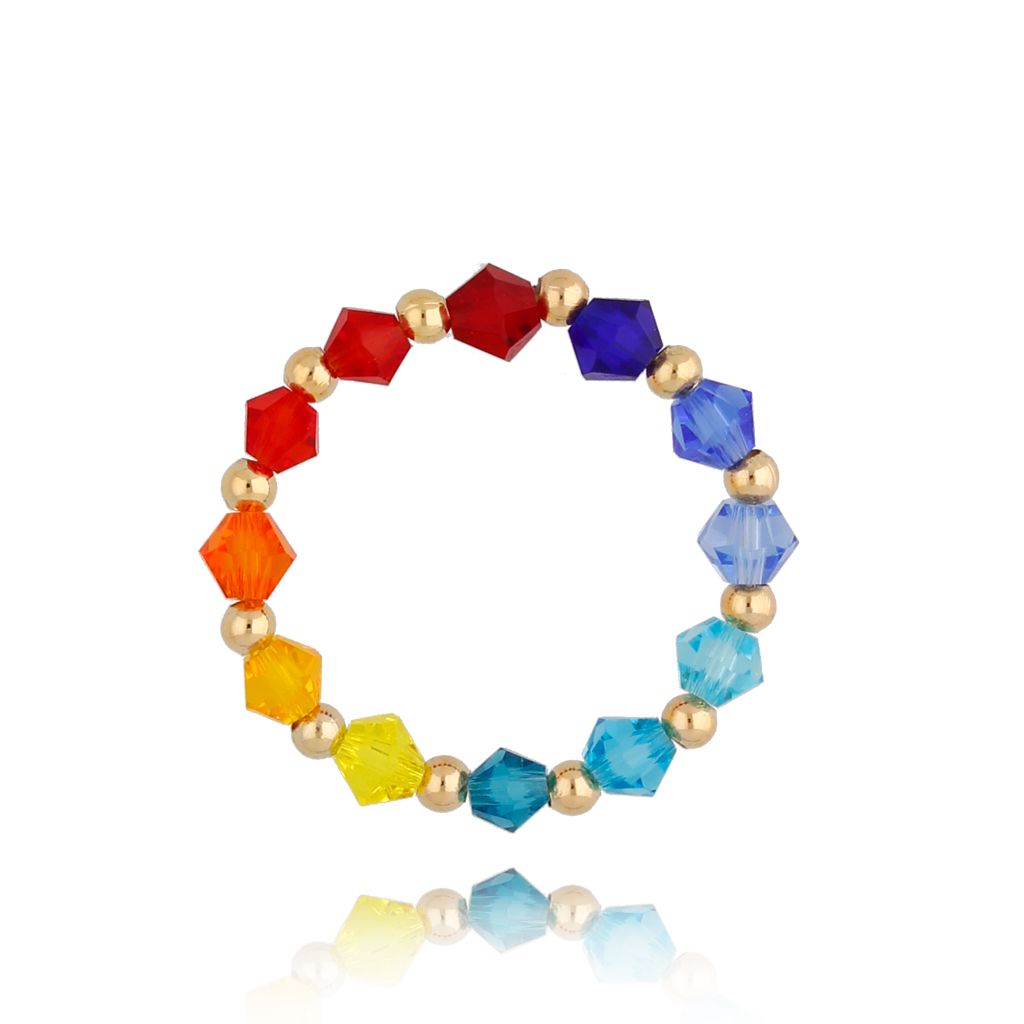 Pierścionek z kolorowymi kryształkami The Colors PTW0369