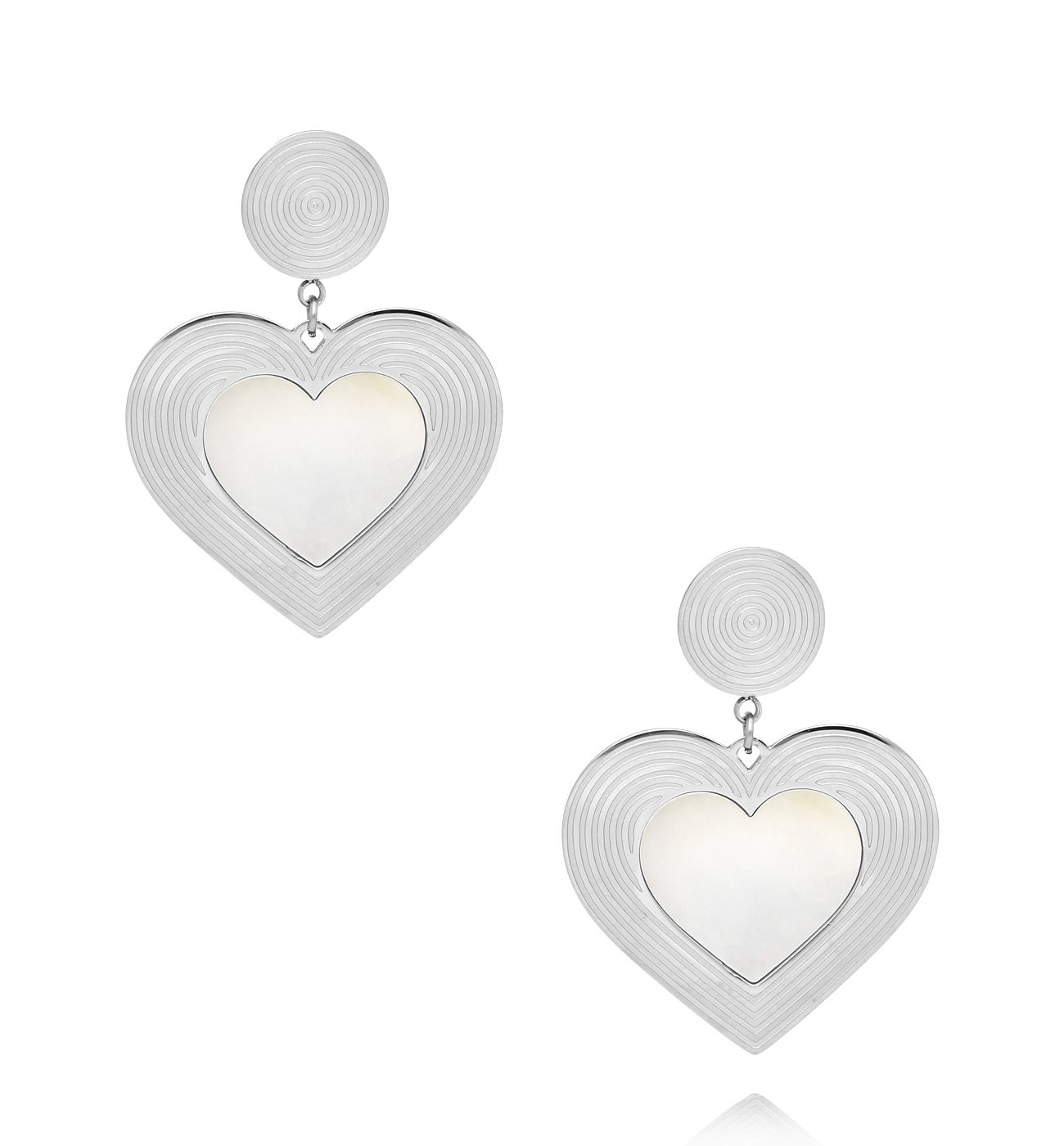 Kolczyki srebrne serca z masą perłową Cuori Passionali KSA1784