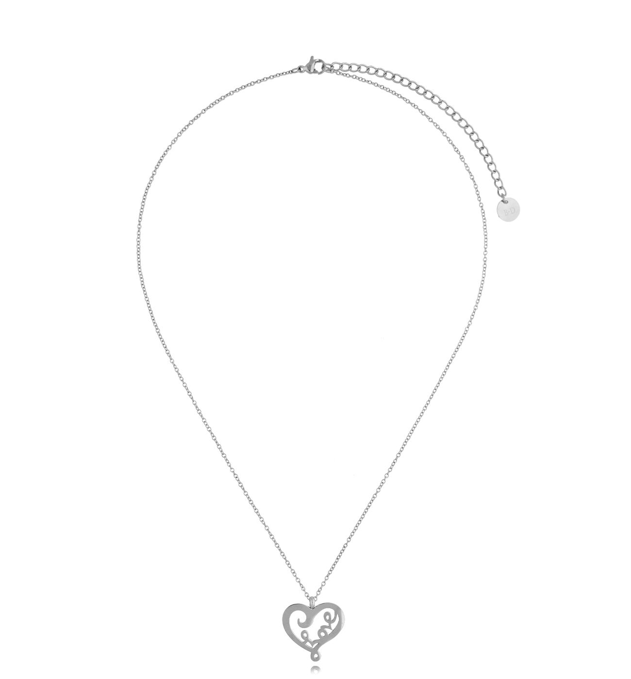 Naszyjnik srebrny z sercem LOVE ME NSA0488