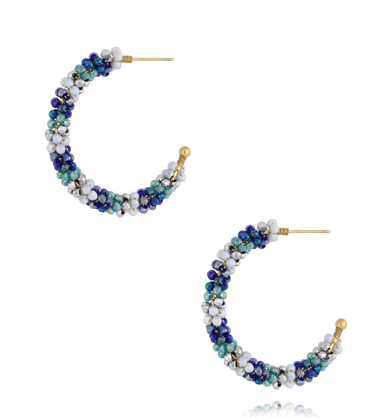 Kolczyki z kryształkami granatowe KSC0152 - By Dziubeka