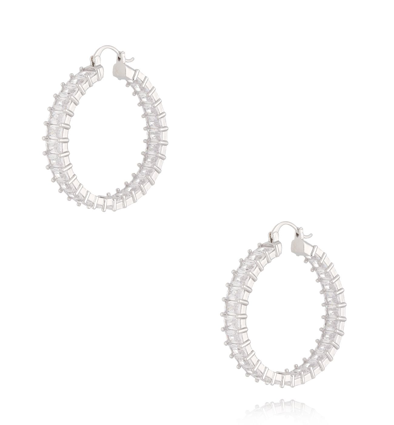 Kolczyki koła z kryształkami srebrne KSS2043