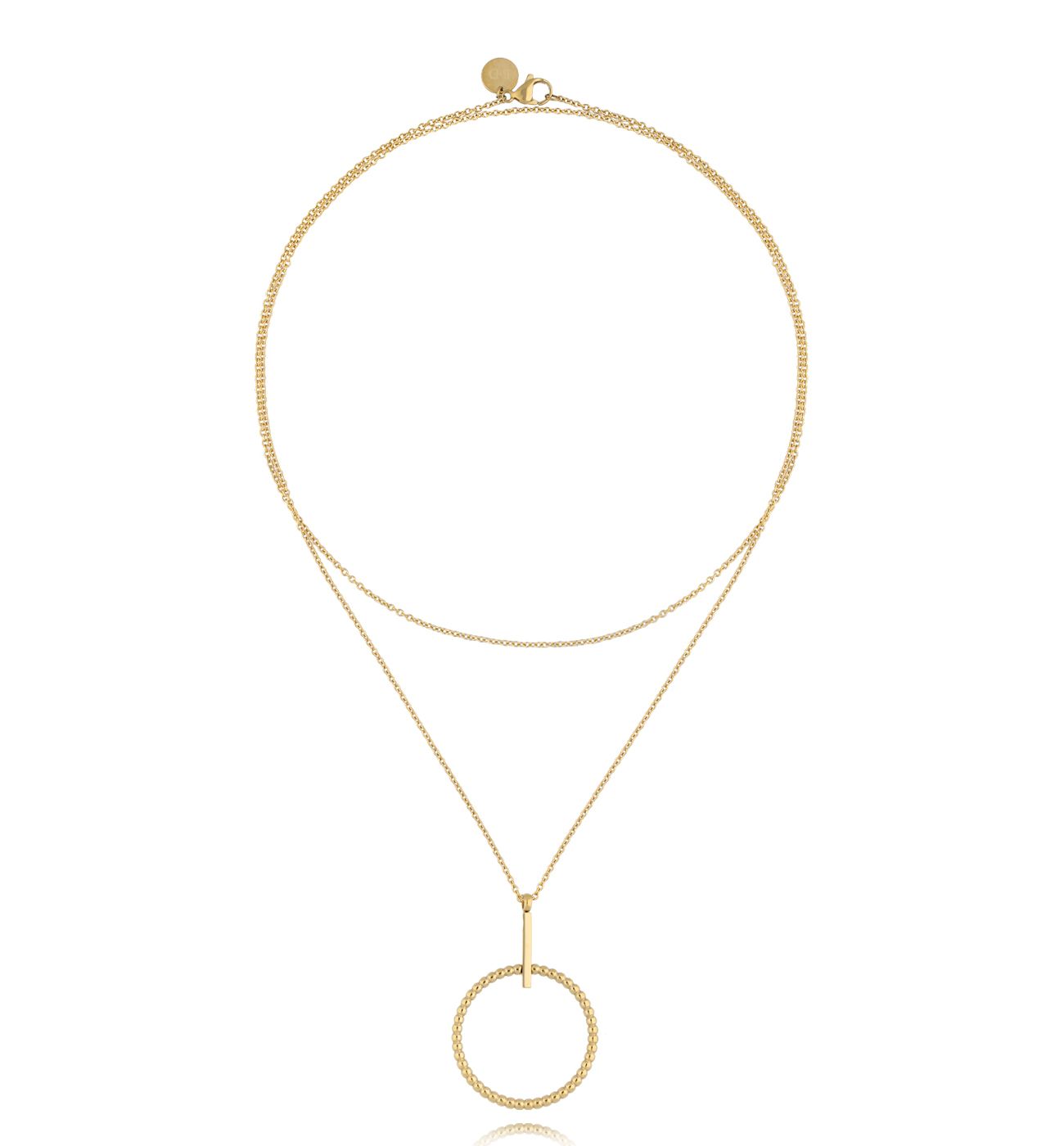 Naszyjnik złoty z okrągłą zawieszką Warrior - By Dziubeka