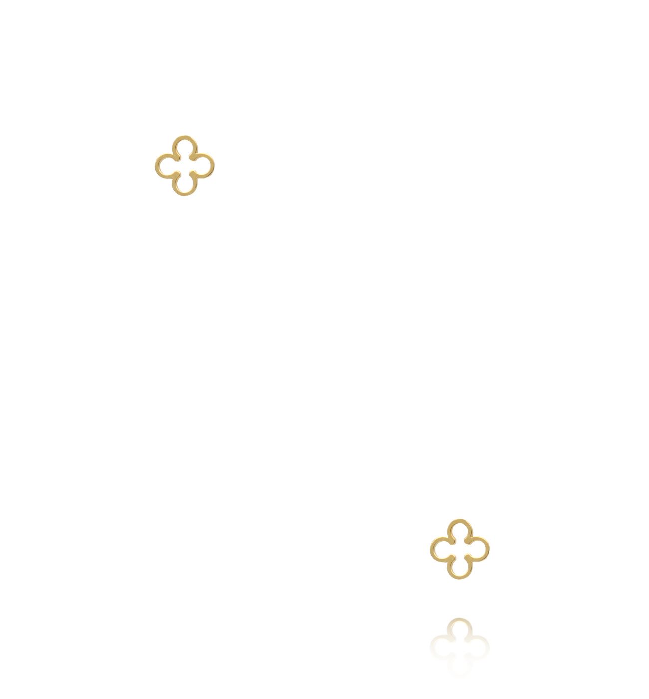 Kolczyki – złocona koniczynka KSY0565 - By Dziubeka