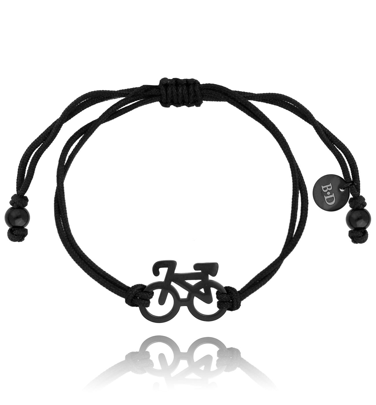 Bransoletka z czarnym rowerem BGL0470 - By Dziubeka