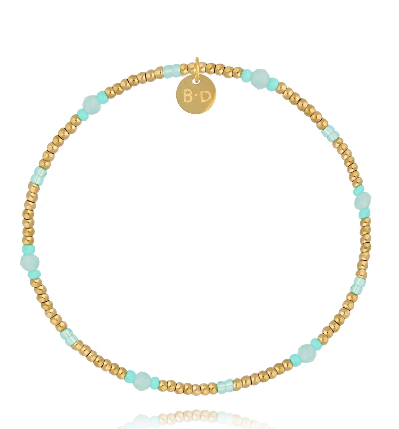 Bransoletka złoto turkusowa - By Dziubeka