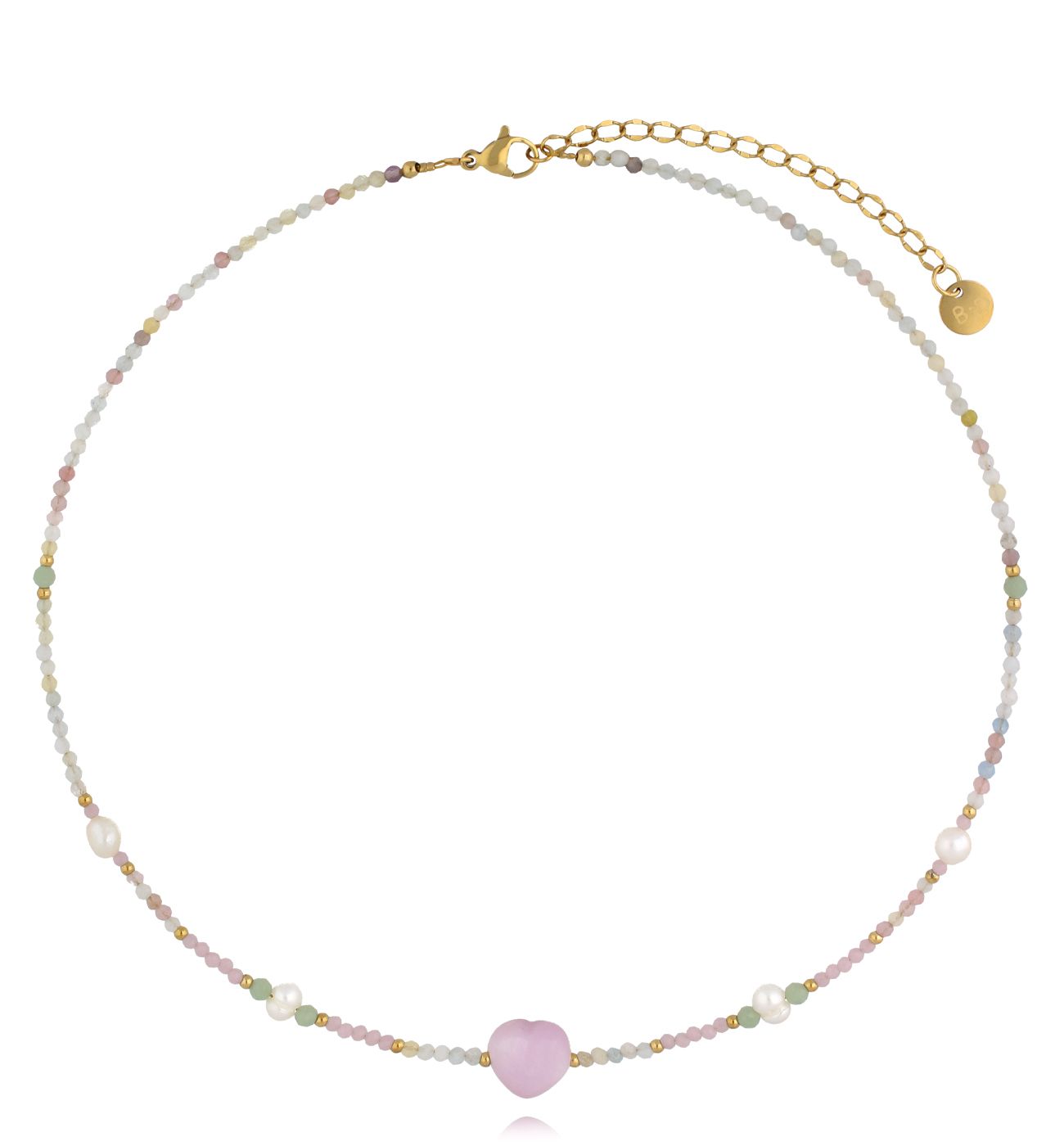 Naszyjnik z morganitami i kunzytami - By Dziubeka