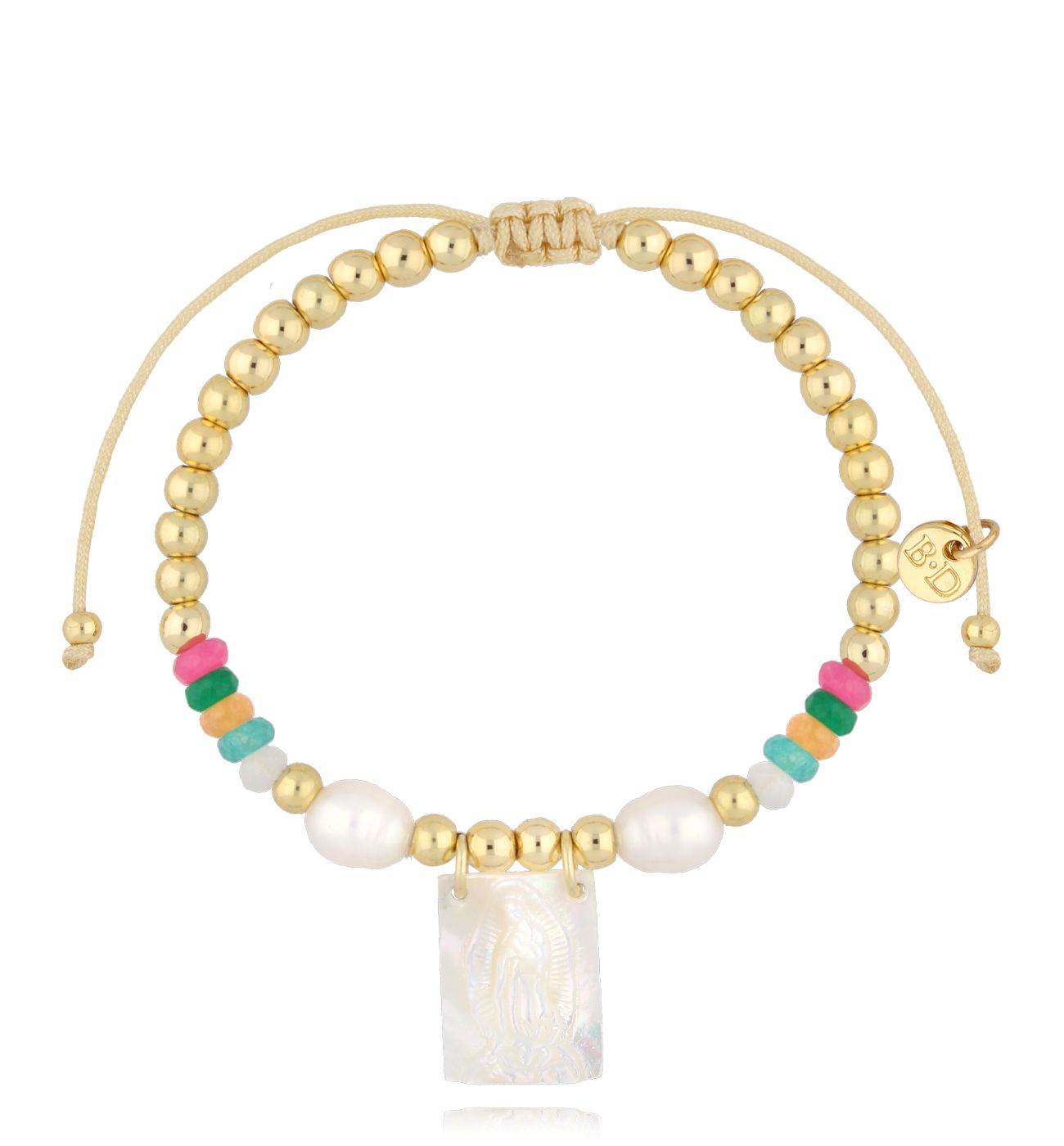 Bransoletka z perłami i medalikiem Holy Medal - By Dziubeka