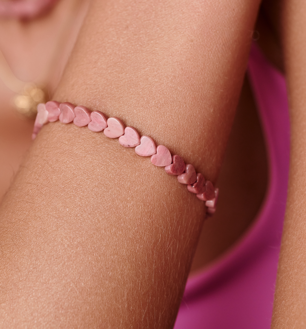 Bransoletka z sercami- rodonity - By Dziubeka