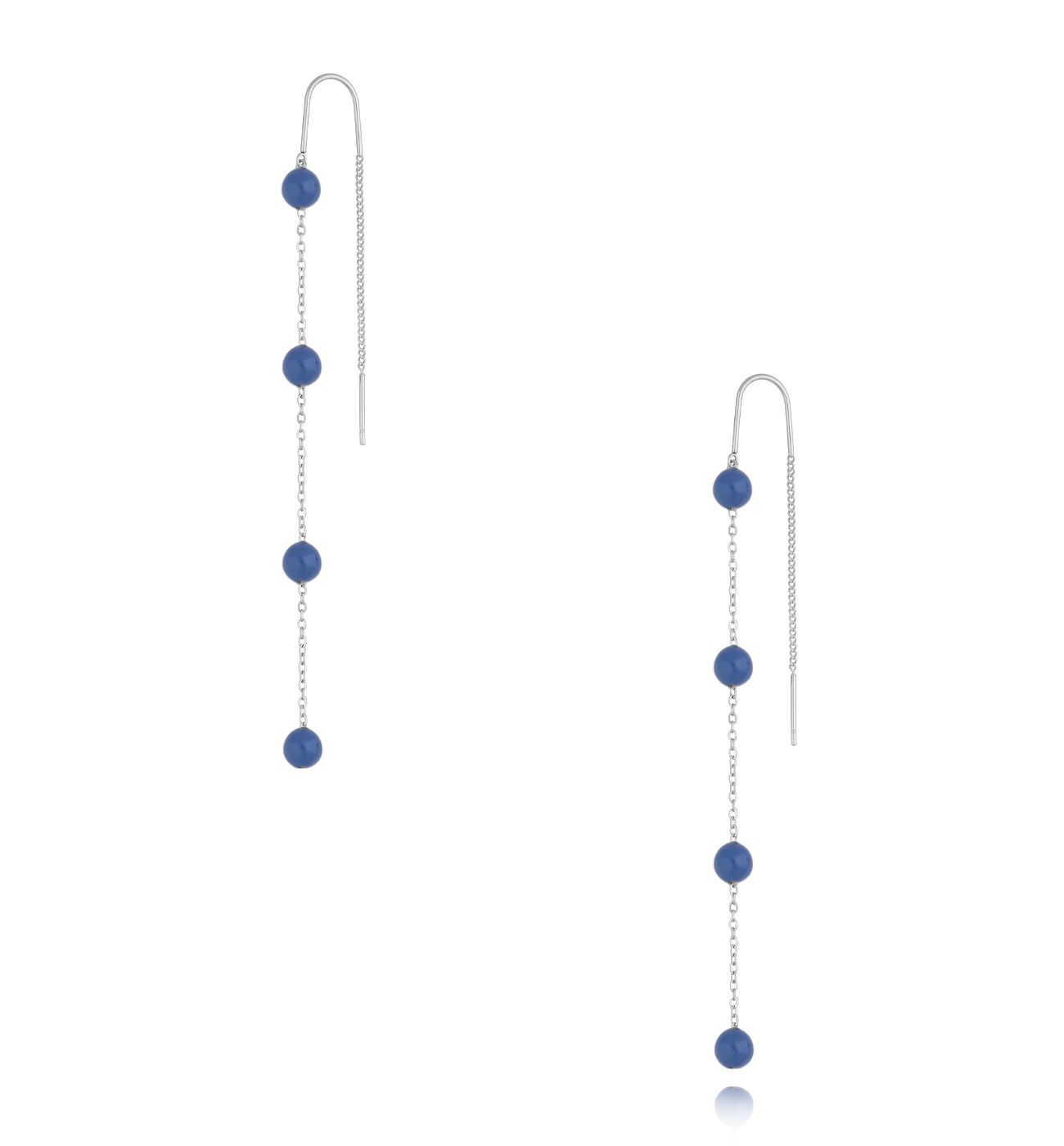 Kolczyki z kuleczkami z niebieską emalią Chillin - By Dziubeka