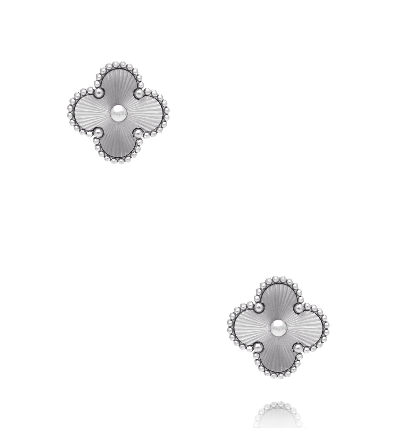 Kolczyki w kształcie koniczyny srebrne KSY0596 - By Dziubeka