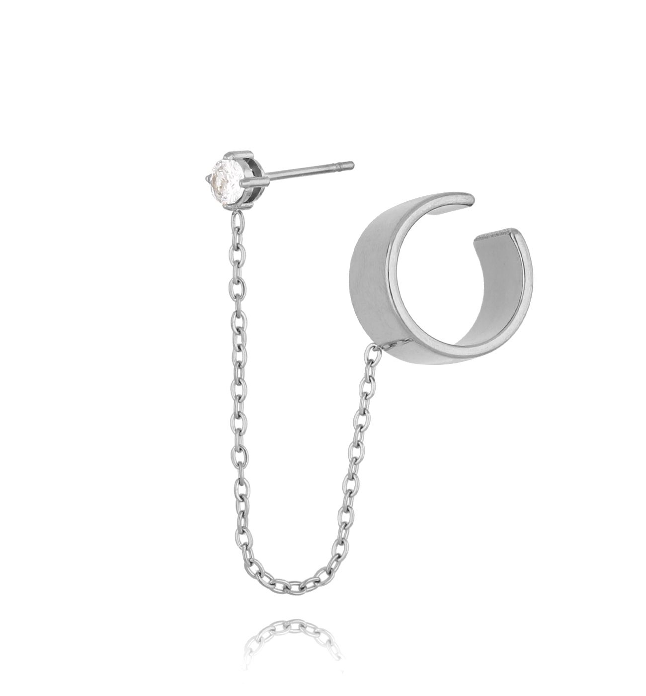 Kolczyk z nausznicą srebrny Stavanger - By Dziubeka