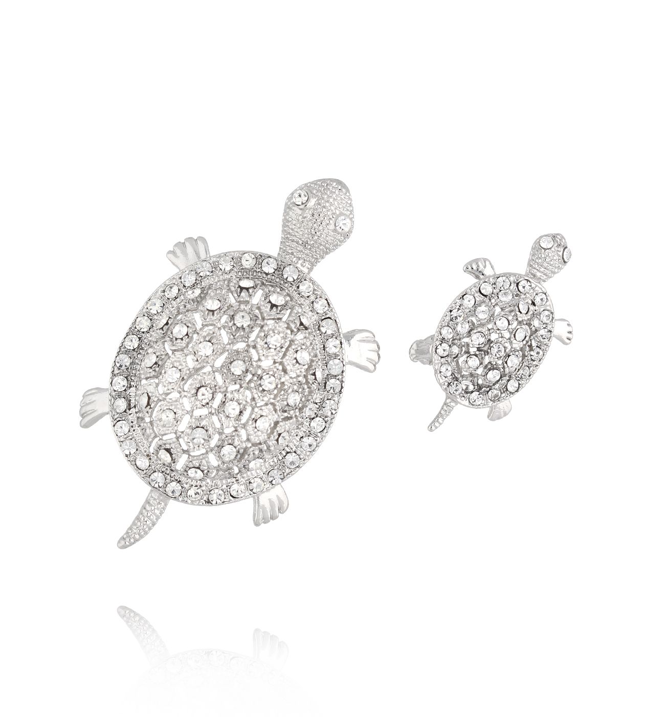 Broszki żółwie srebrne Turtle Family BRSS0132 - By Dziubeka