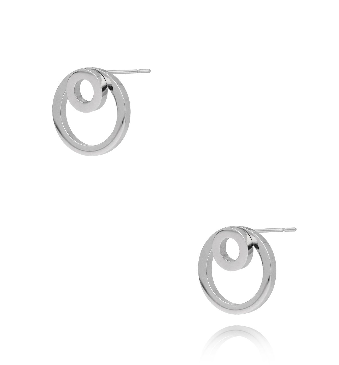 Kolczyki srebrne podwójne okrągłe Ashild KSA1107