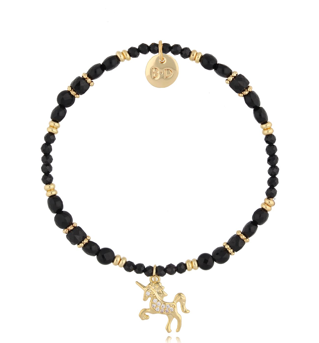 Bransoletka z turmalinami i jednorożcem BTW2741