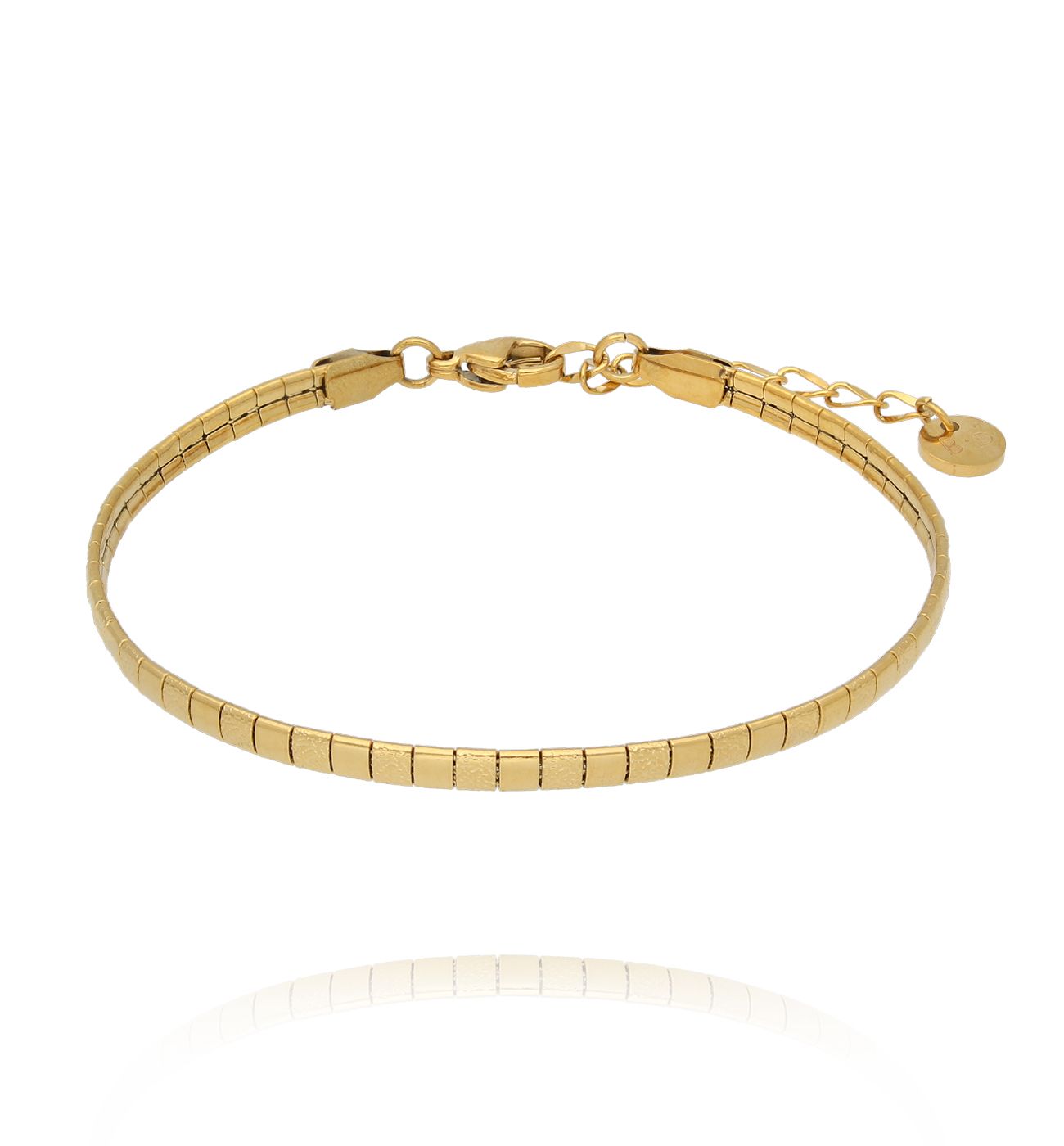 Delikatna złocona bransoletka typu żmijka BSY0407 - By Dziubeka