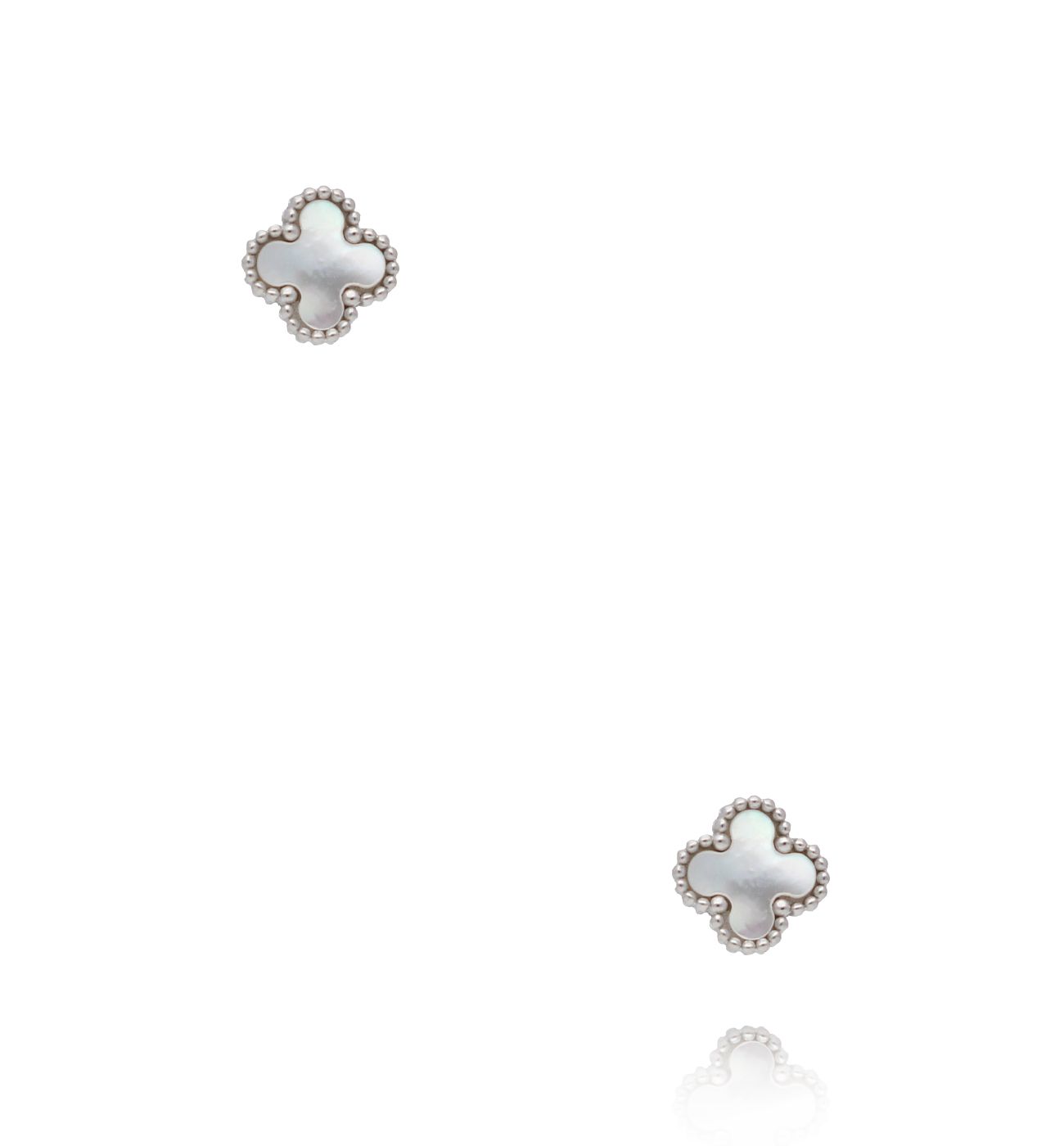 Kolczyki koniczynki srebrne z masą perłową KSY0598 - By Dziubeka