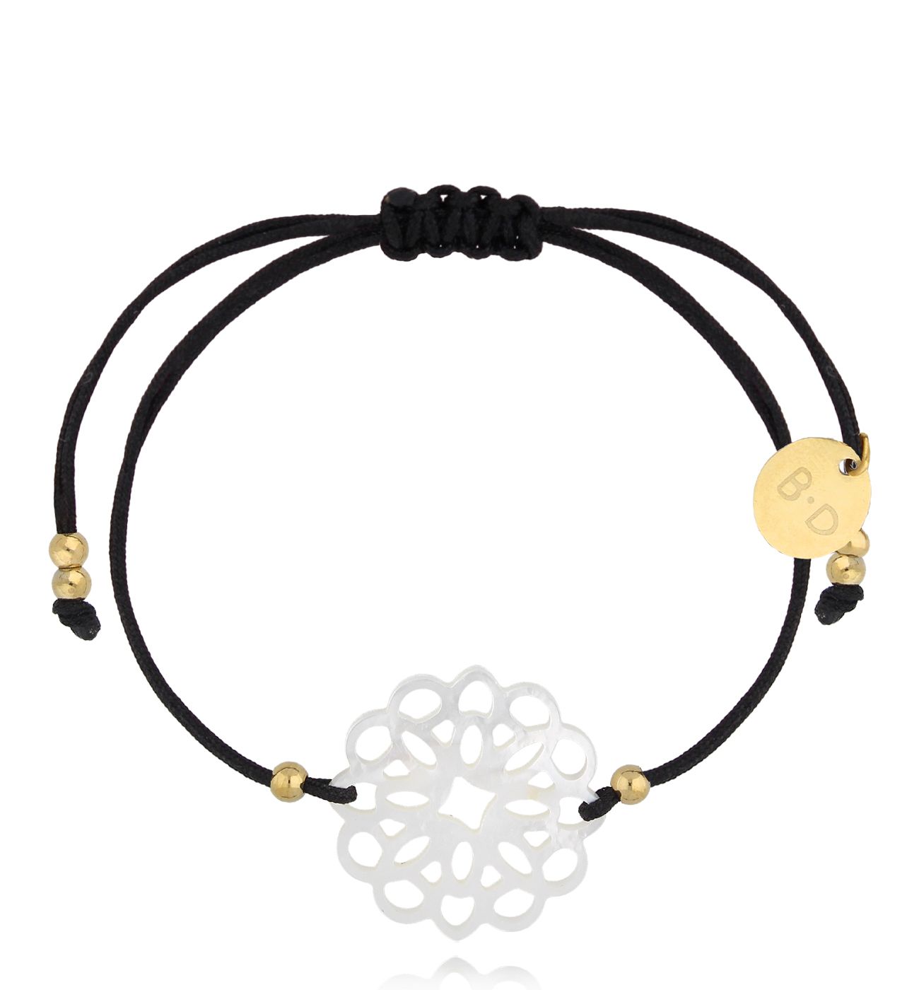 Bransoletka czarna z rozetką Amara BGL0901