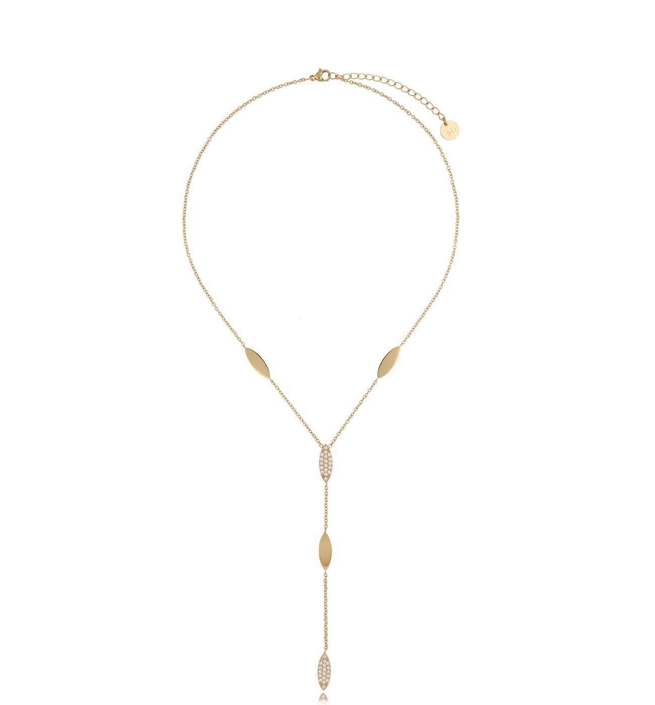 Naszyjnik krawatką ze stali szlachetnej złoty Luxe NSA0285