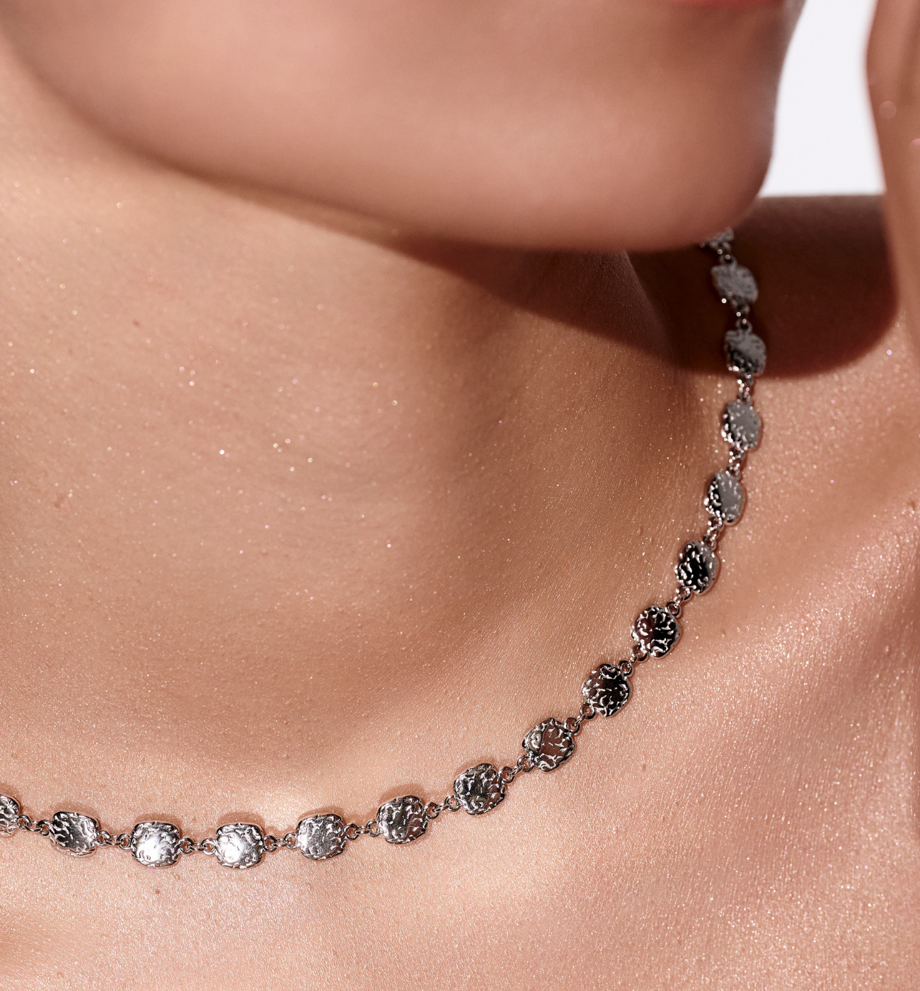 Naszyjnik z kwadracikami srebrny NSY0562