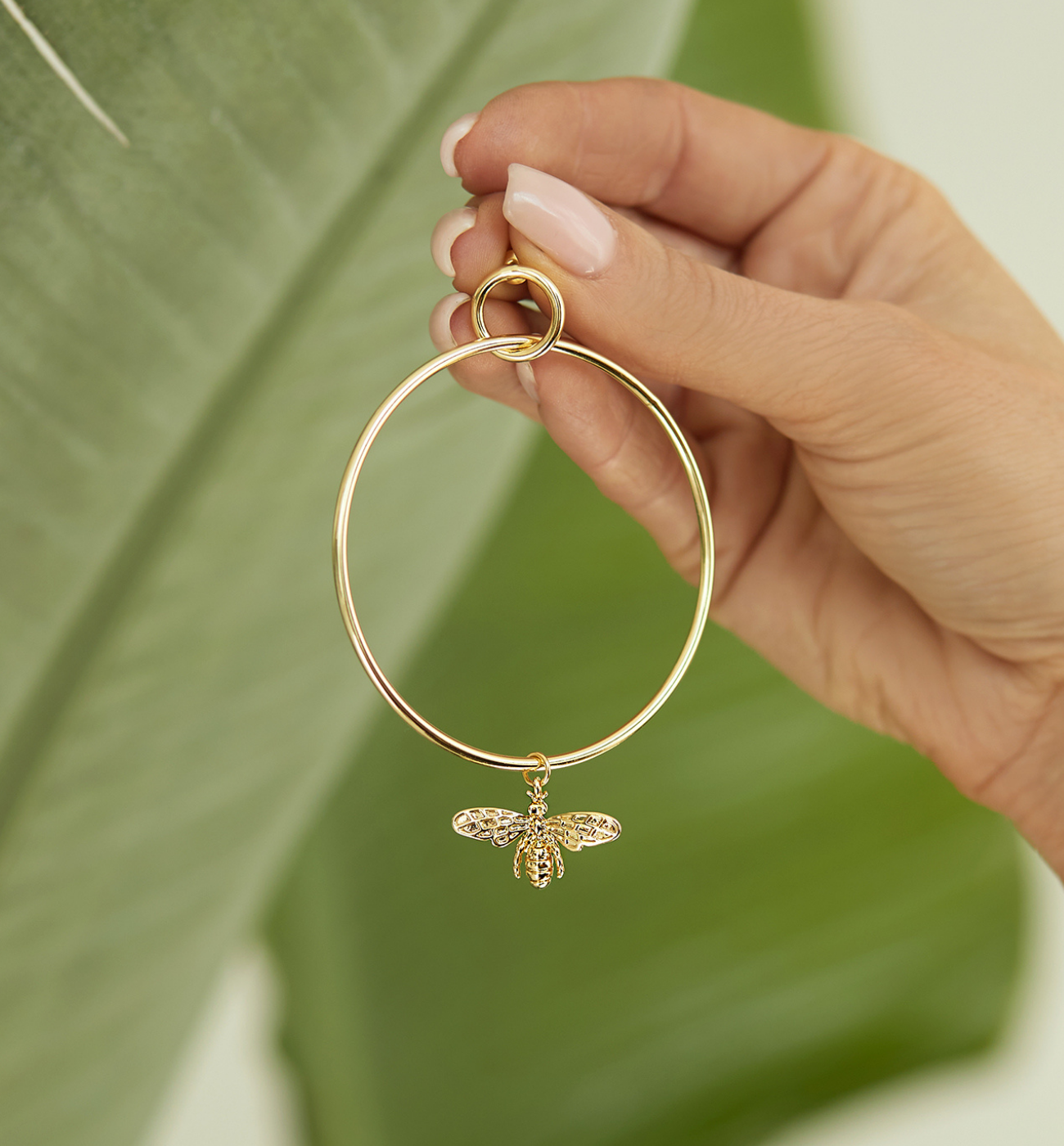 Kolczyki złote koła z owadami Gold Midnight 7 - By Dziubeka