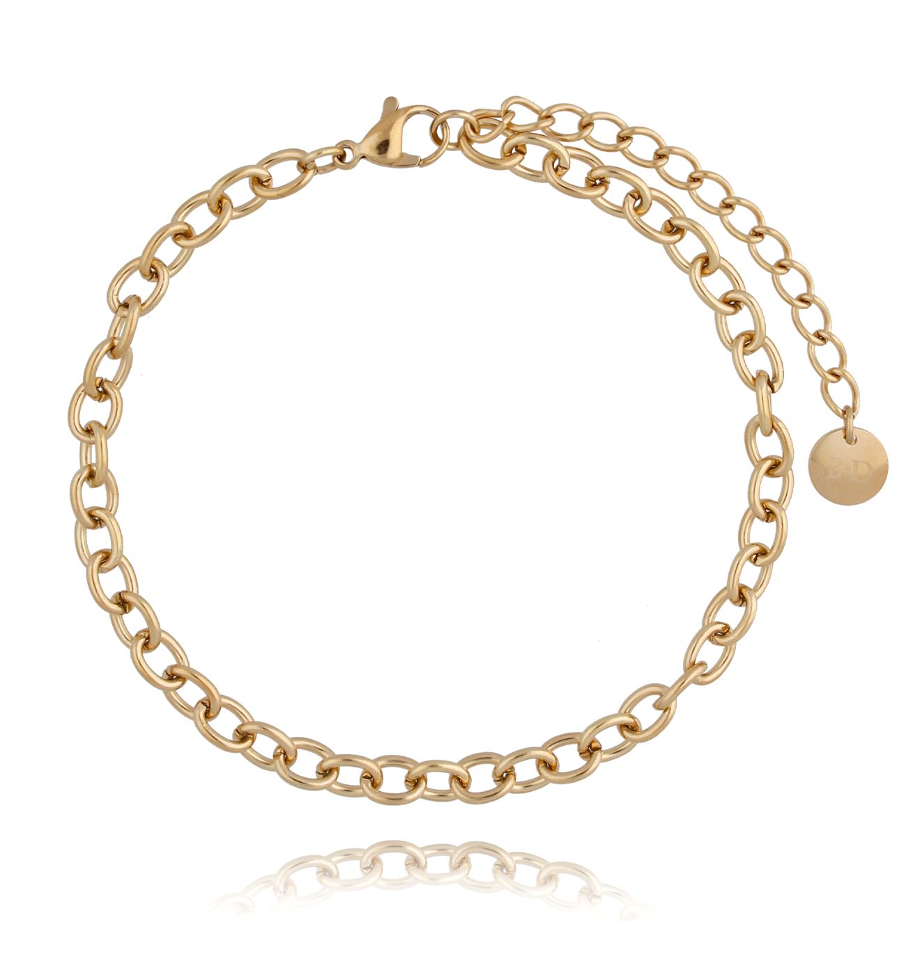 Bransoletka złota na nogę ze stali szlachetnej B - By Dziubeka