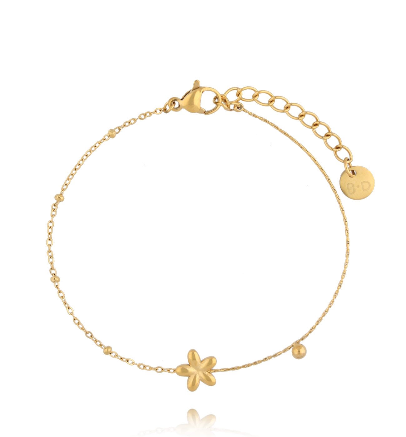 Bransoletka złota z kwiatuszkiem BSY0499