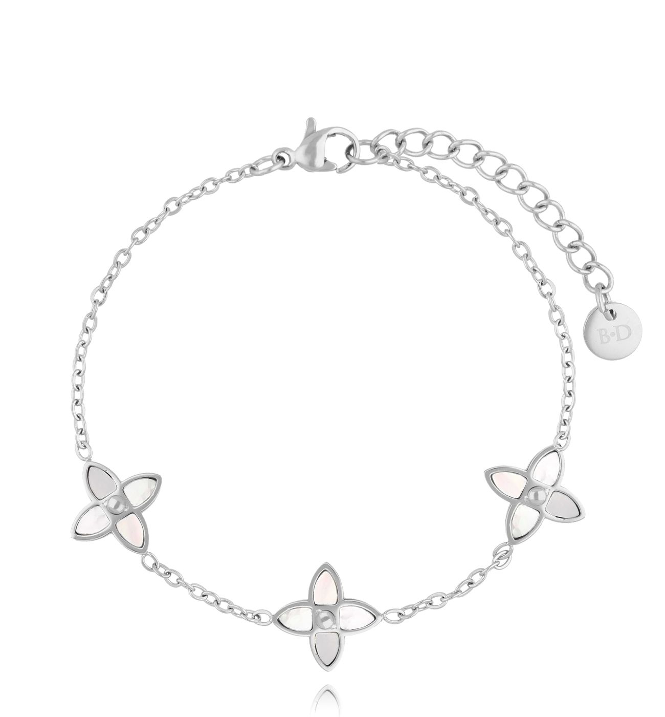 Bransoletka z koniczynkami srebrna Harmony BSA0630