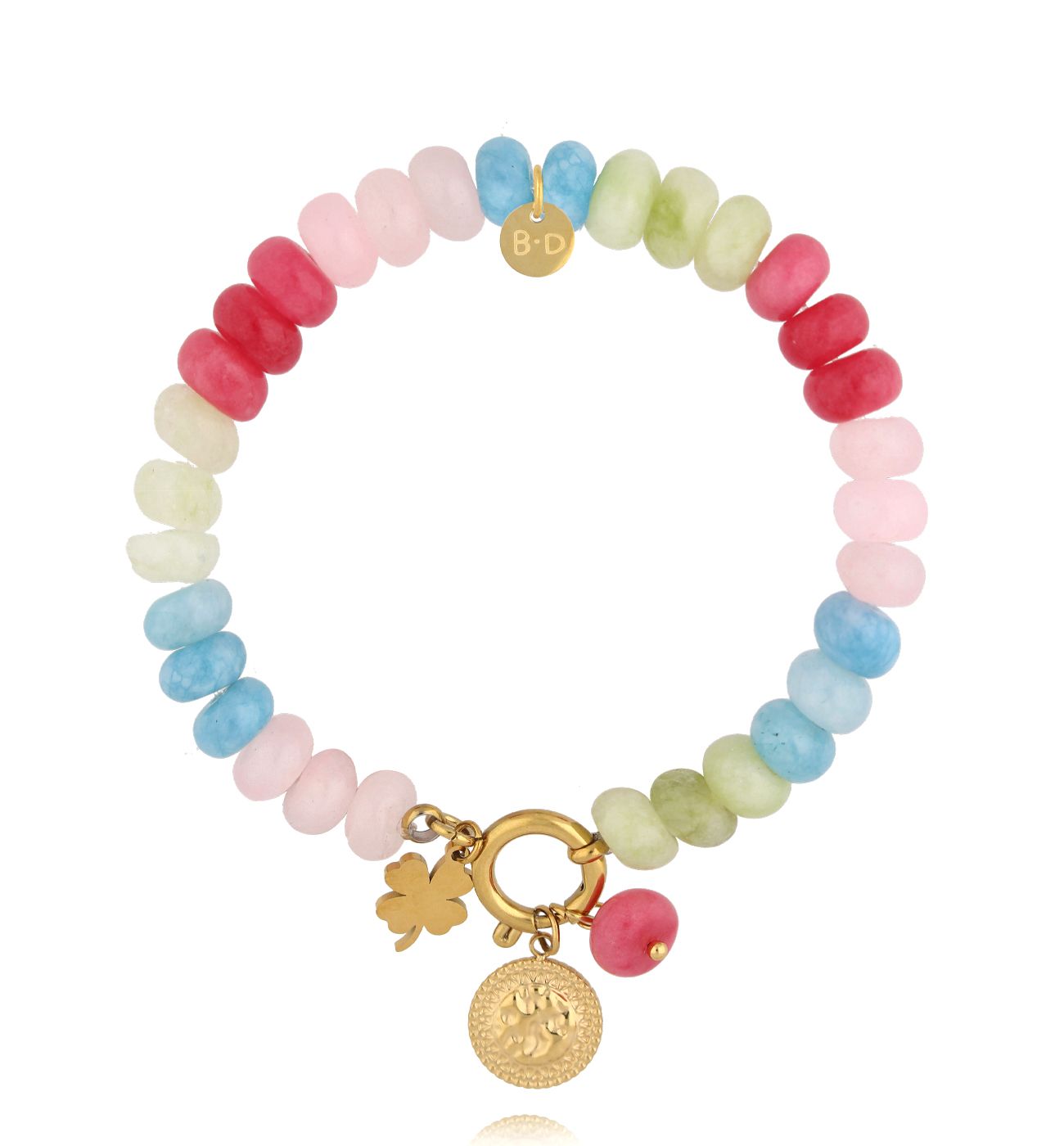 Bransoletka z kolorowymi jadeitami BPA0557