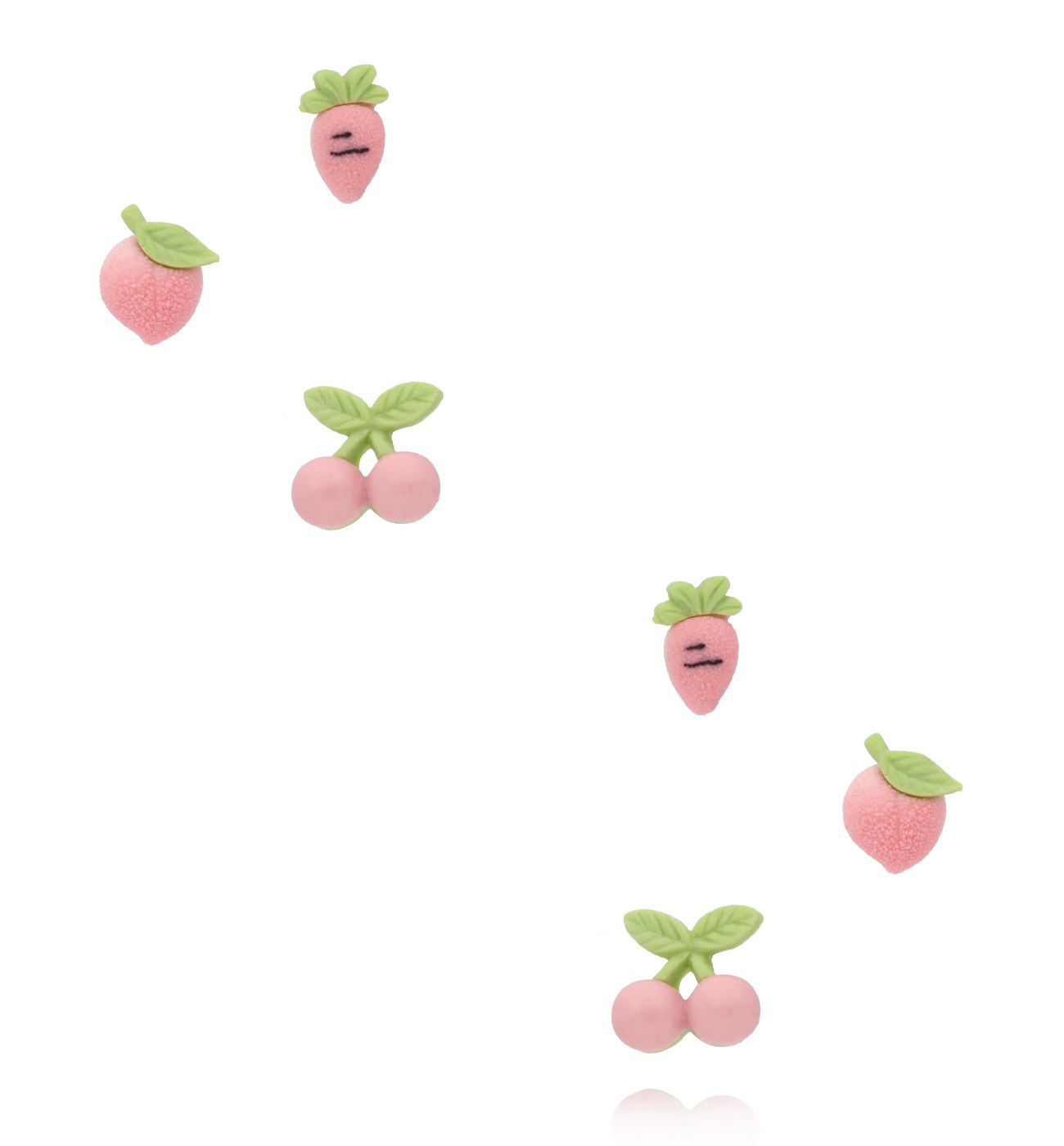 Zestaw różowych kolczyków z owocowymi motywami KMB0052 - By Dziubeka