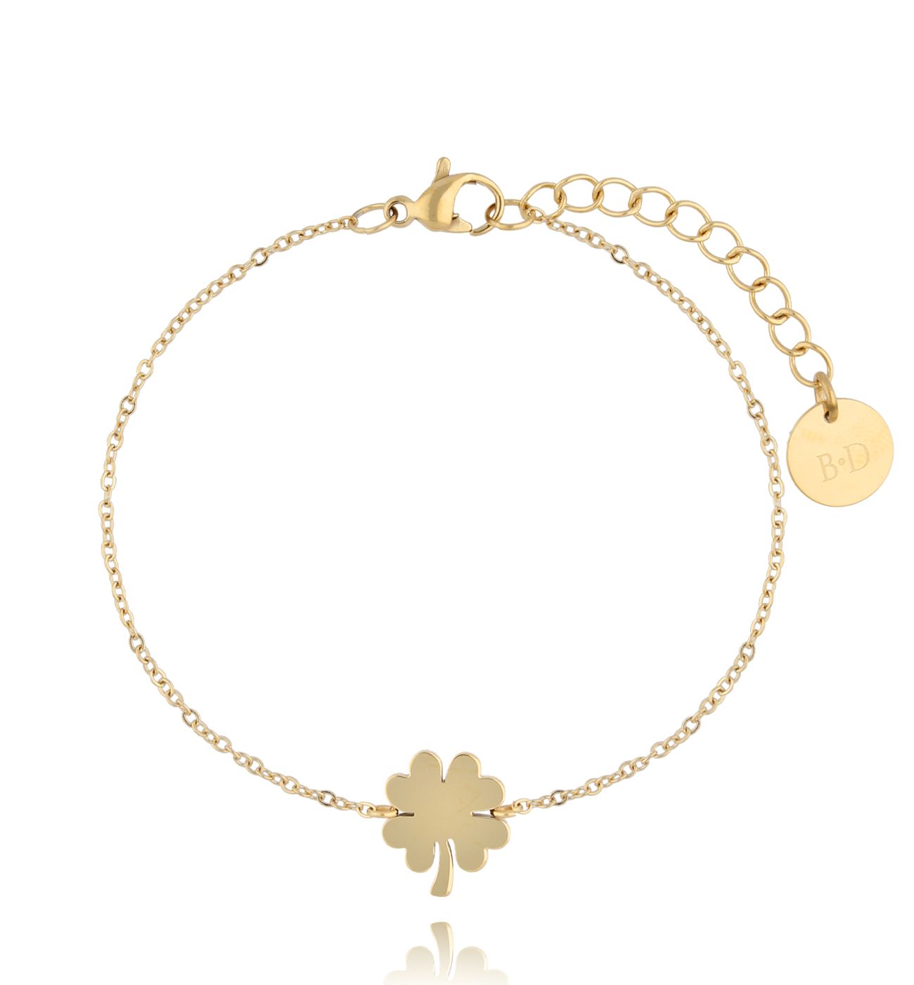 Bransoletka z złotą koniczynką Lucky Clover - By Dziubeka