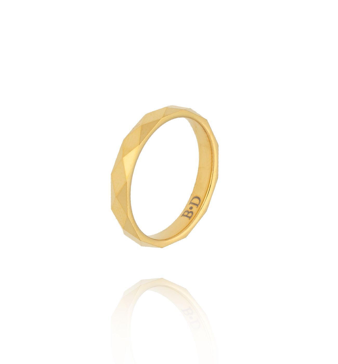 Obrączka złota fasetowana cienka PFE0102 - By Dziubeka