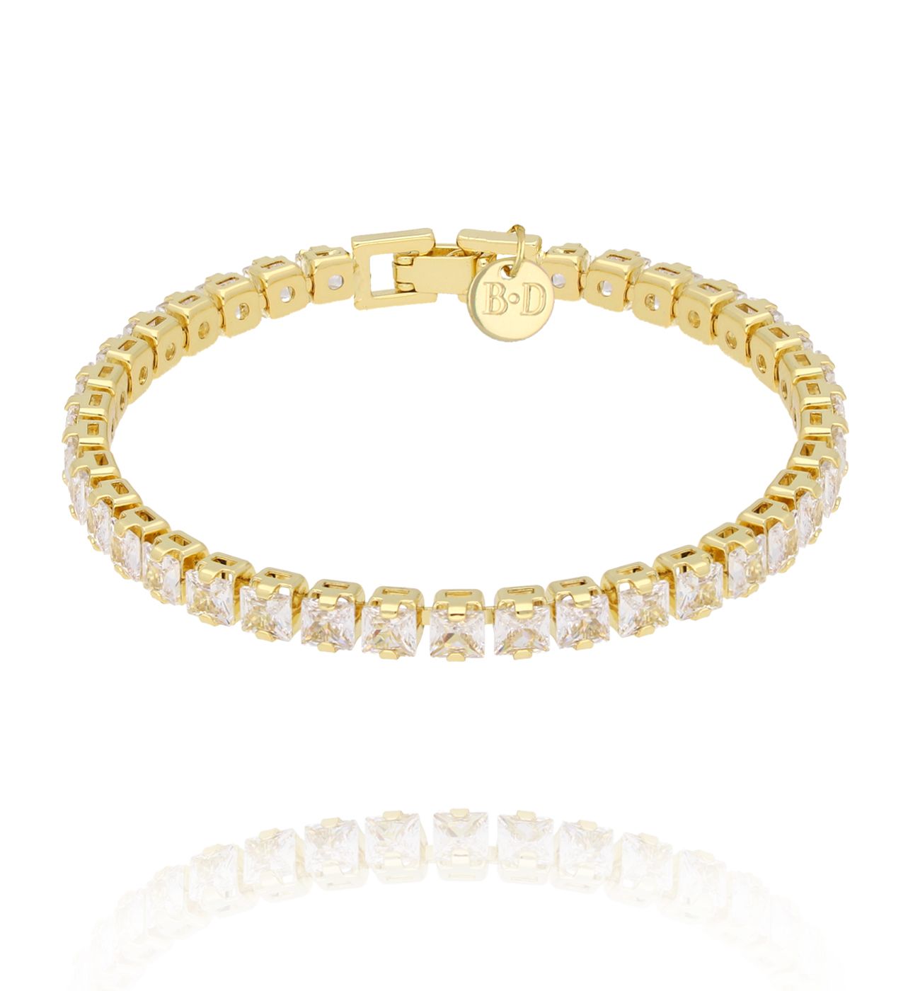 Bransoletka tenisowa z kwadratowymi kryształami BSS0285