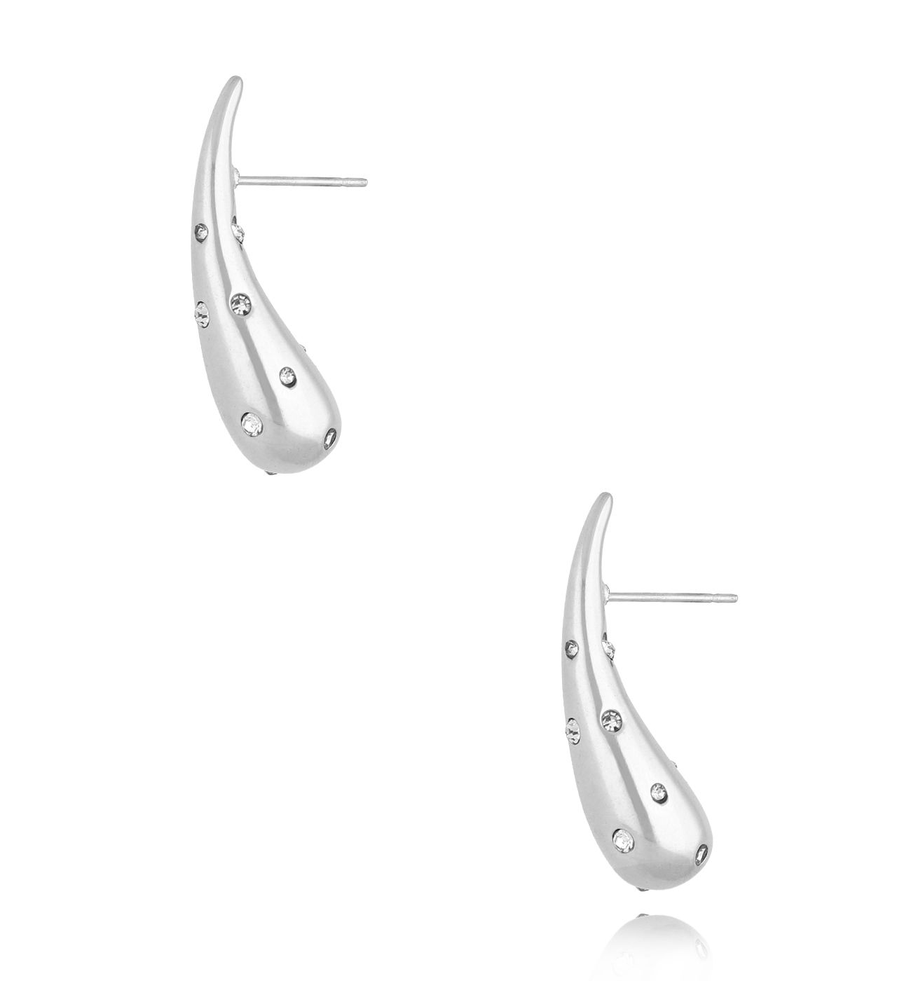 Kolczyki srebrne krople z cyrkoniami cienkie Kylie - By Dziubeka