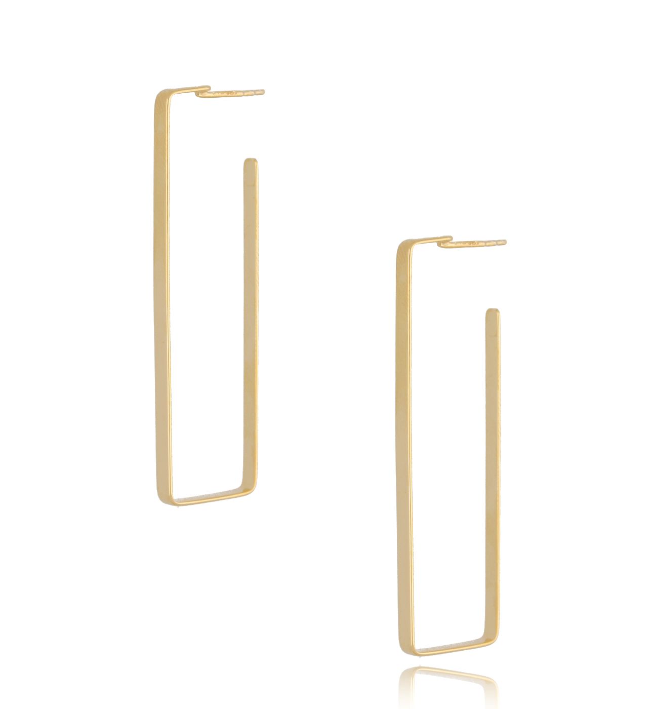 Kolczyki geometryczne srebrne pozłacane - By Dziubeka