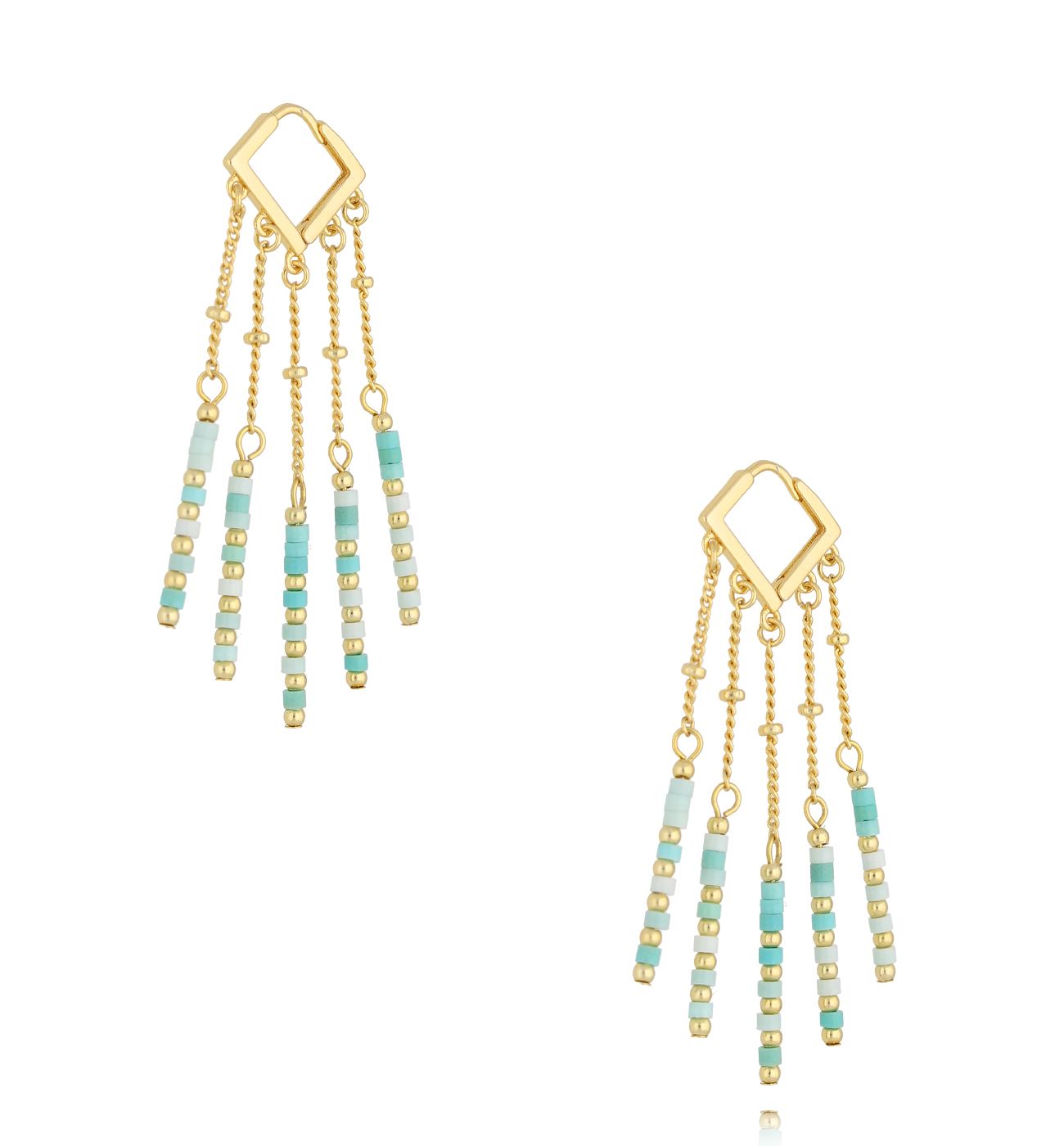 Kolczyki turkusowo złote KSC0135 - By Dziubeka