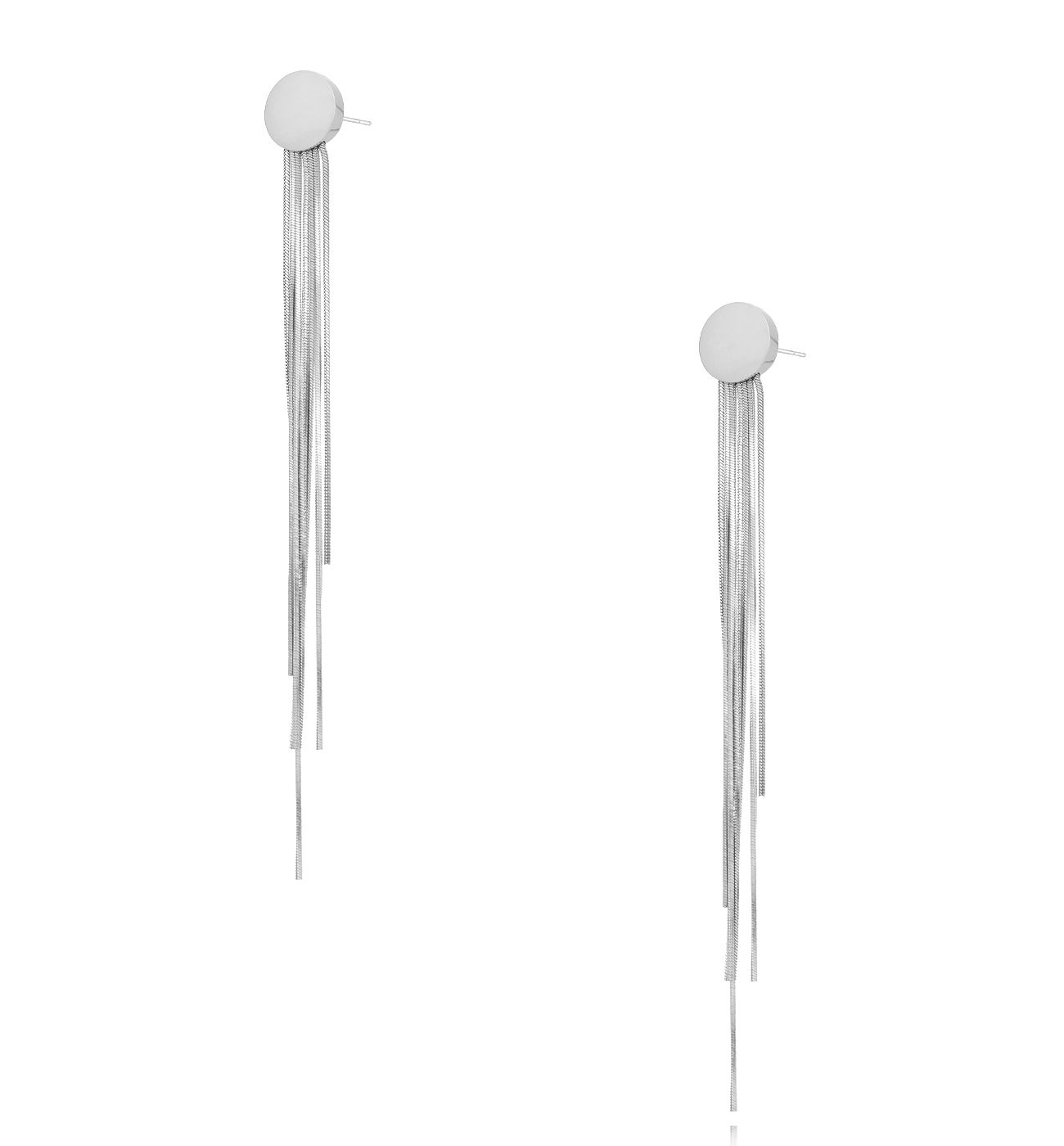 Kolczyki srebrne z łańcuszkami Fringe Dangles - By Dziubeka