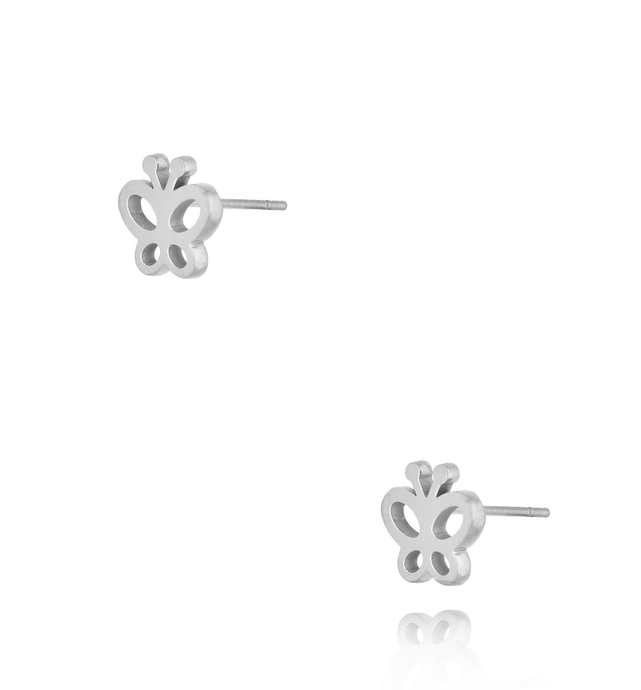 Kolczyki srebrne wkrętki motylki Larissa - By Dziubeka