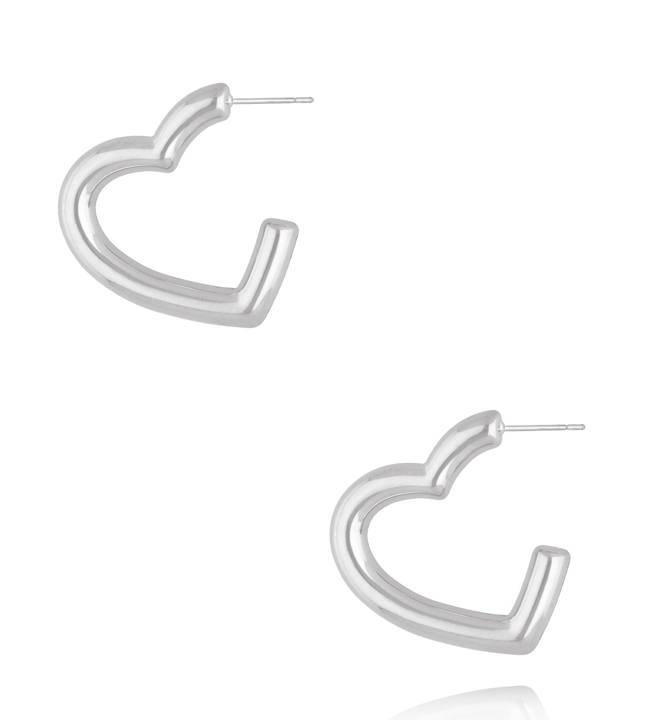 Kolczyki serca dmuchane srebrne KSY0605