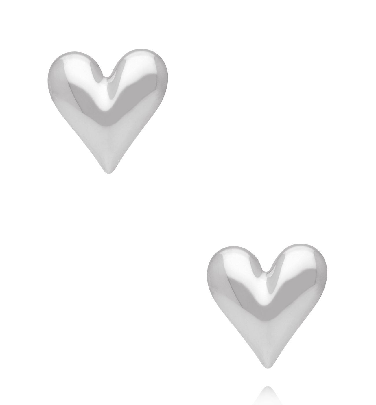 Kolczyki w kształcie serca srebrne KSY0640 - By Dziubeka