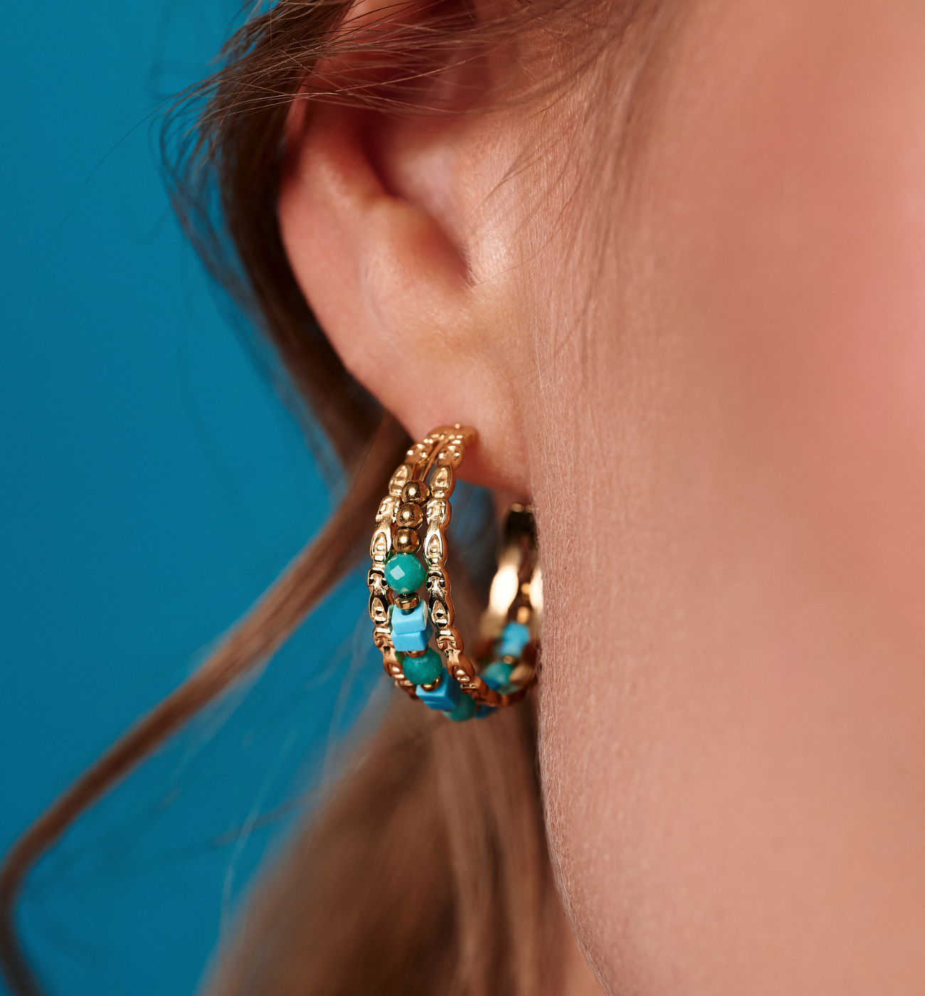 Kolczyki koła z amazonitem KEA0031 - By Dziubeka