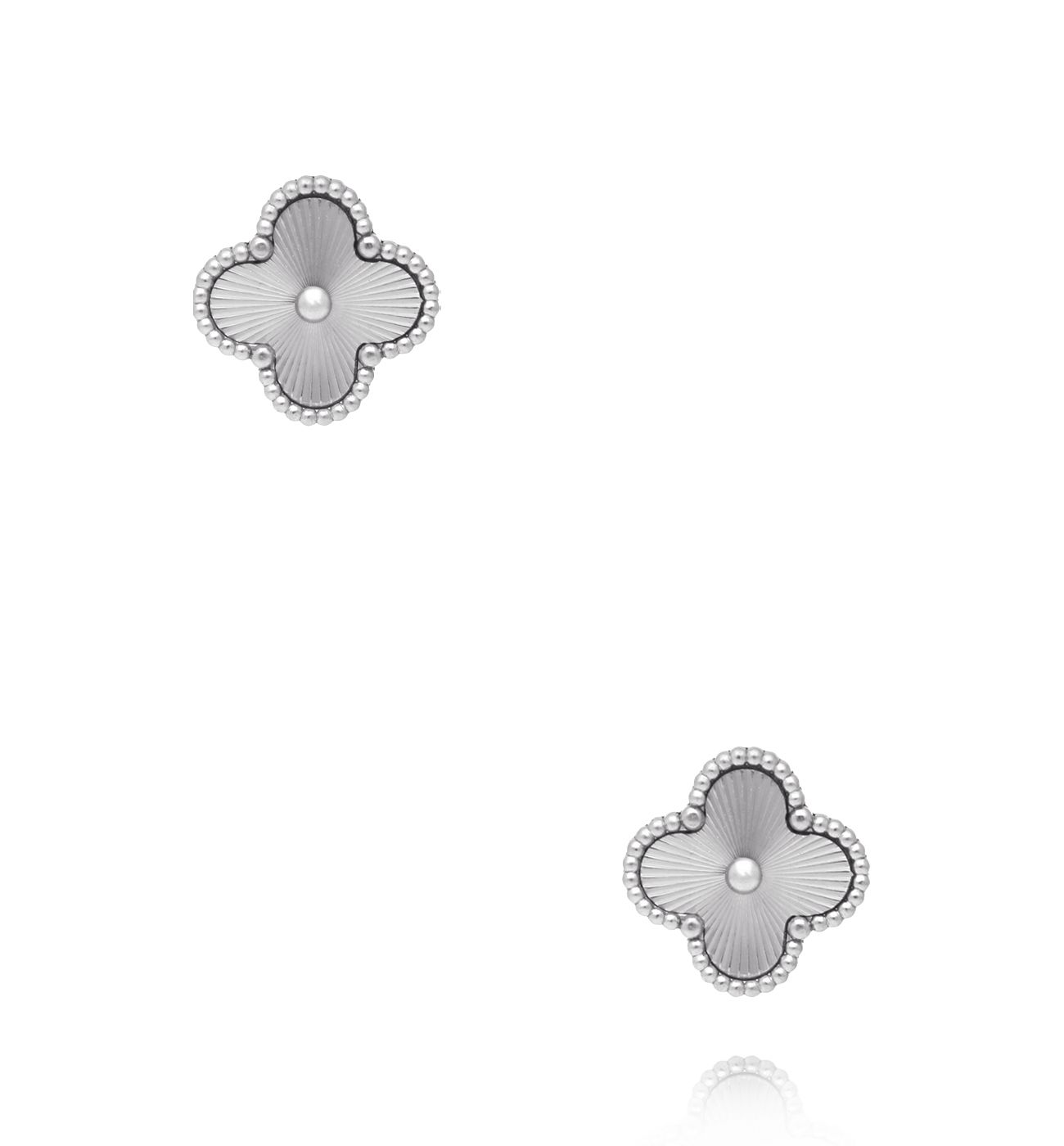 Kolczyki w kształcie koniczyny srebrne KSY0594 - By Dziubeka