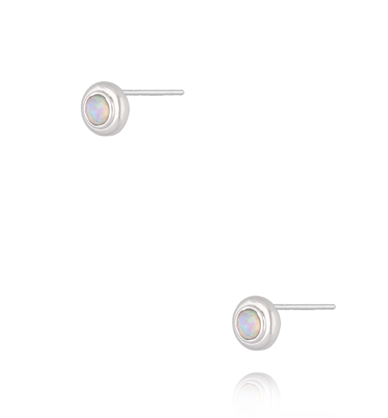 Kolczyki srebrne z mlecznym opalem KCA0026 - By Dziubeka