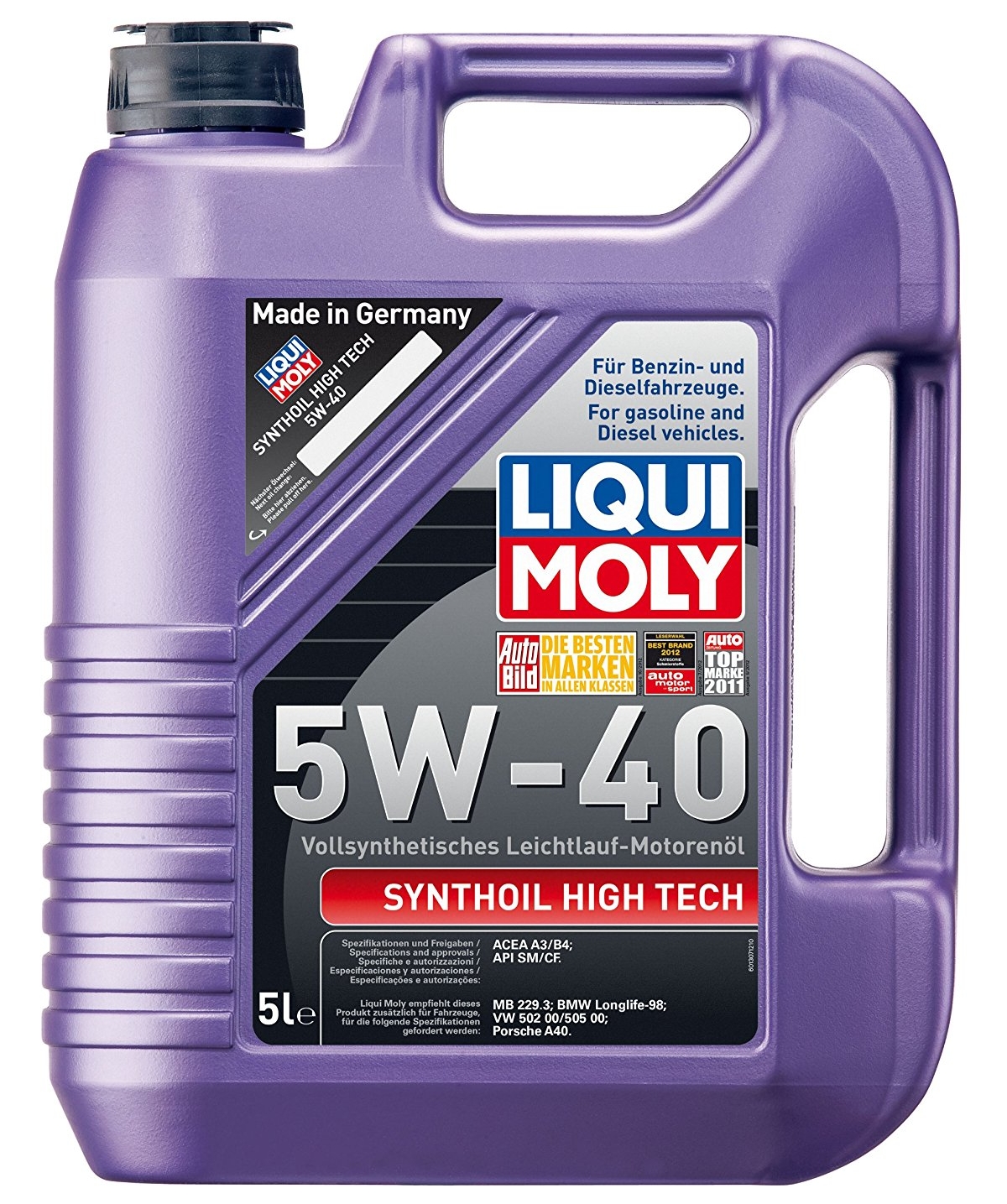 LIQUI MOLY SYNTHOIL HIGH TECH 5W40 5L - Petrostar