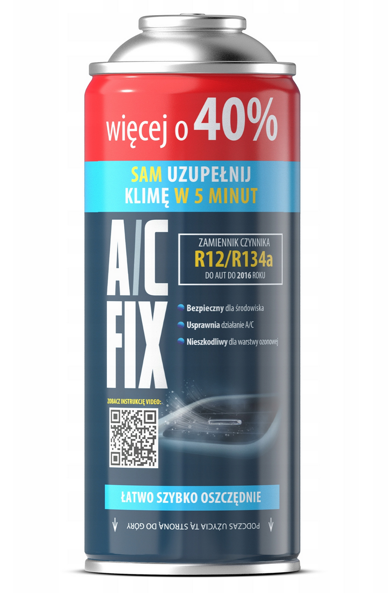 AC FIX DUŻA PUSZKA WIĘCEJ O 40% R134A DO KLIMATYZACJI W AUCIE 235G - Petrostar