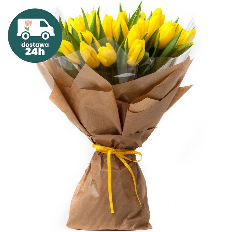 Żółte tulipany od 25 do 75 sztuk