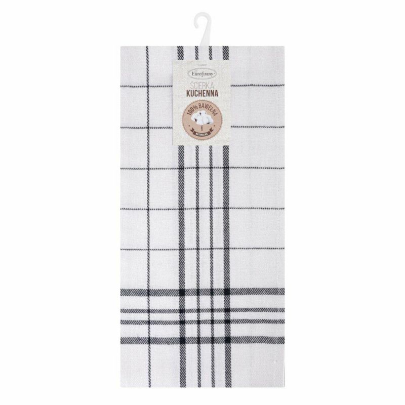 Ścierka kuchenna CHECK Eurofirany 50 x 70 cm biało, stalowa 1 szt.