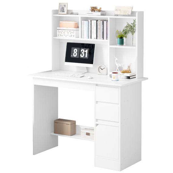 Biurko komputerowe Rebiko białe z regałem nowoczesne 100 cm 1 szt.