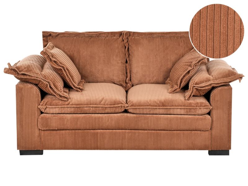 Sofa TIRRO Sztruks Brązowy dla 2 osób 1 szt.